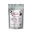 A silver resealable pouch labeled “Bonapet Goat N Berry Organic Dog Treats, 4 oz, features bone graphics and icons for high fiber, goat milk, brain health, and blueberry nutrients. Brand: Bonapet Treat.