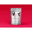A silver resealable pouch of Bonapet Pork Heart Dog Treat – Protein-Packed & All-Natural 4 oz by Bonapet Treat stands upright on a red gradient background, displaying black illustrations, nutrition info, and bonappetreat branding.