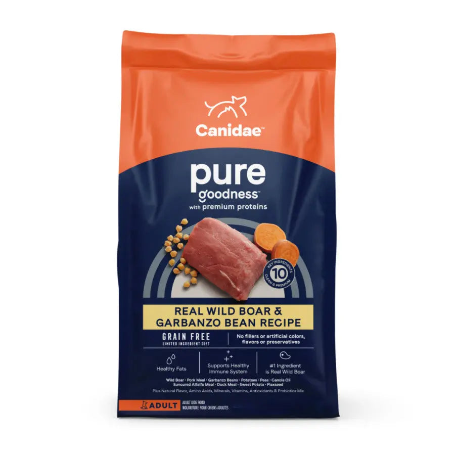 CANIDAE PURE Grain-Free Real Wild Boar & Garbanzo Bean Recipe Top Dry Dog Food Canidae CPD