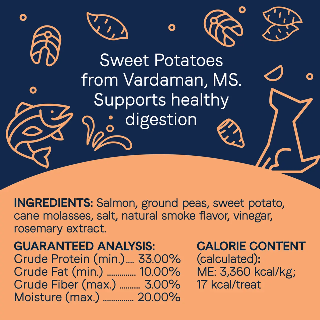 CANIDAE PURE Salmon Jerky w/Sweet Potato Dog Treats 4 oz CANIDAE