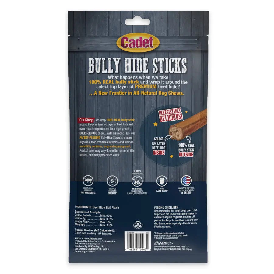 Cadet Bully Hide Sticks All-Natural Dog Chews Cadet