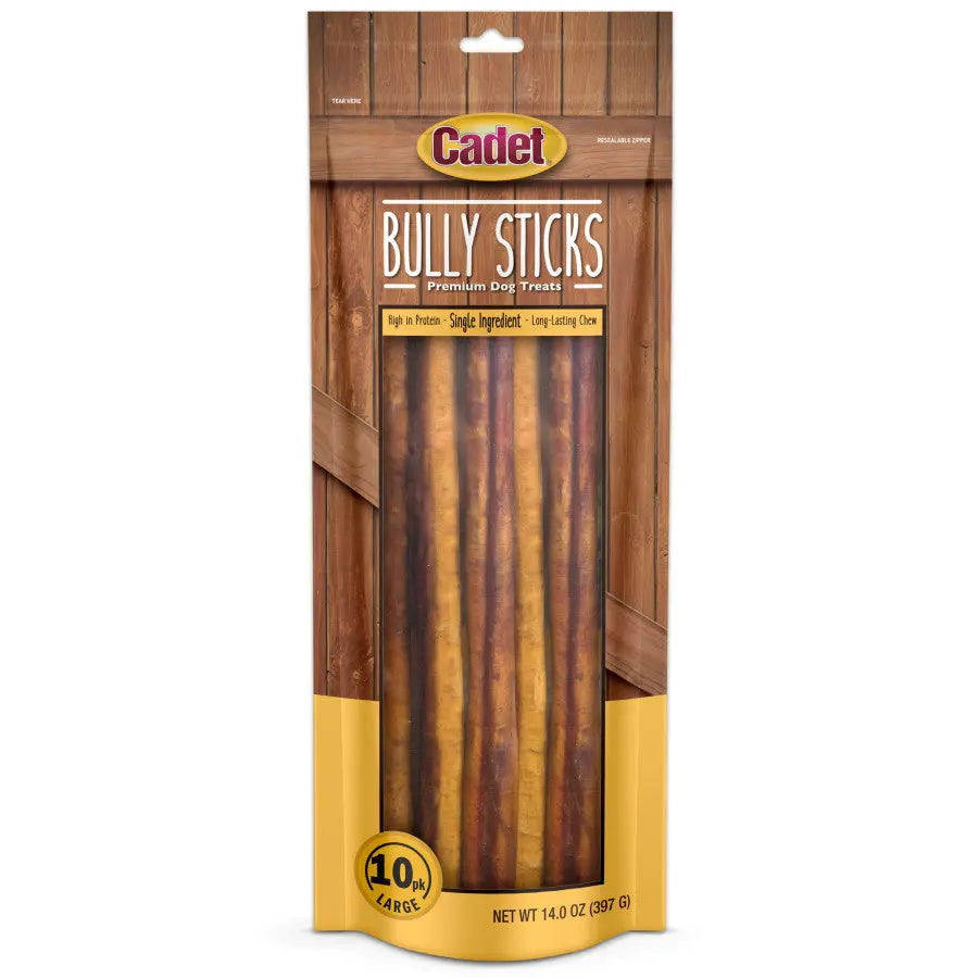 Cadet Large Bully Sticks Long-Lasting Grain-Free Dog Chews Cadet