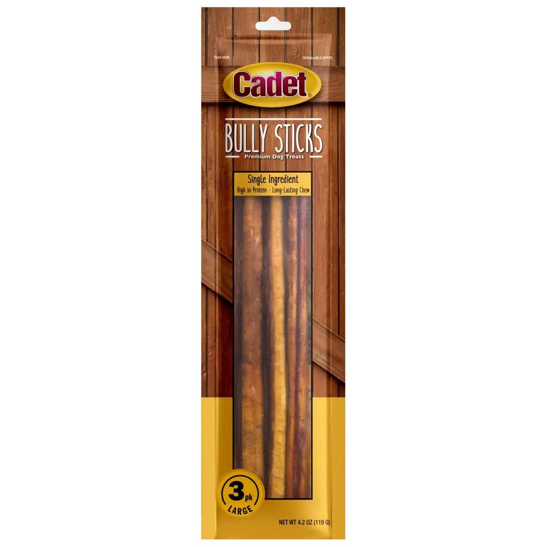 Cadet Large Bully Sticks Long-Lasting Grain-Free Dog Chews Cadet