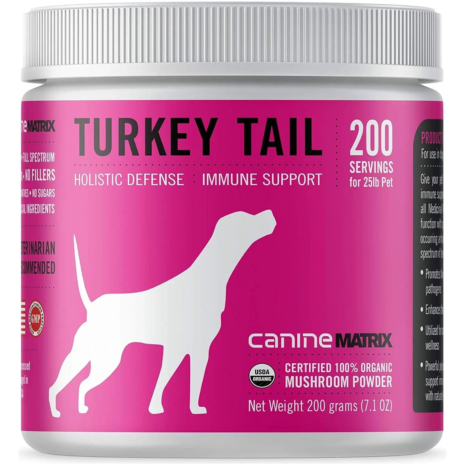 Canine Matrix Turkey Tail Holistic Defense Immune Support Dog Supplement Mushroom Matrix