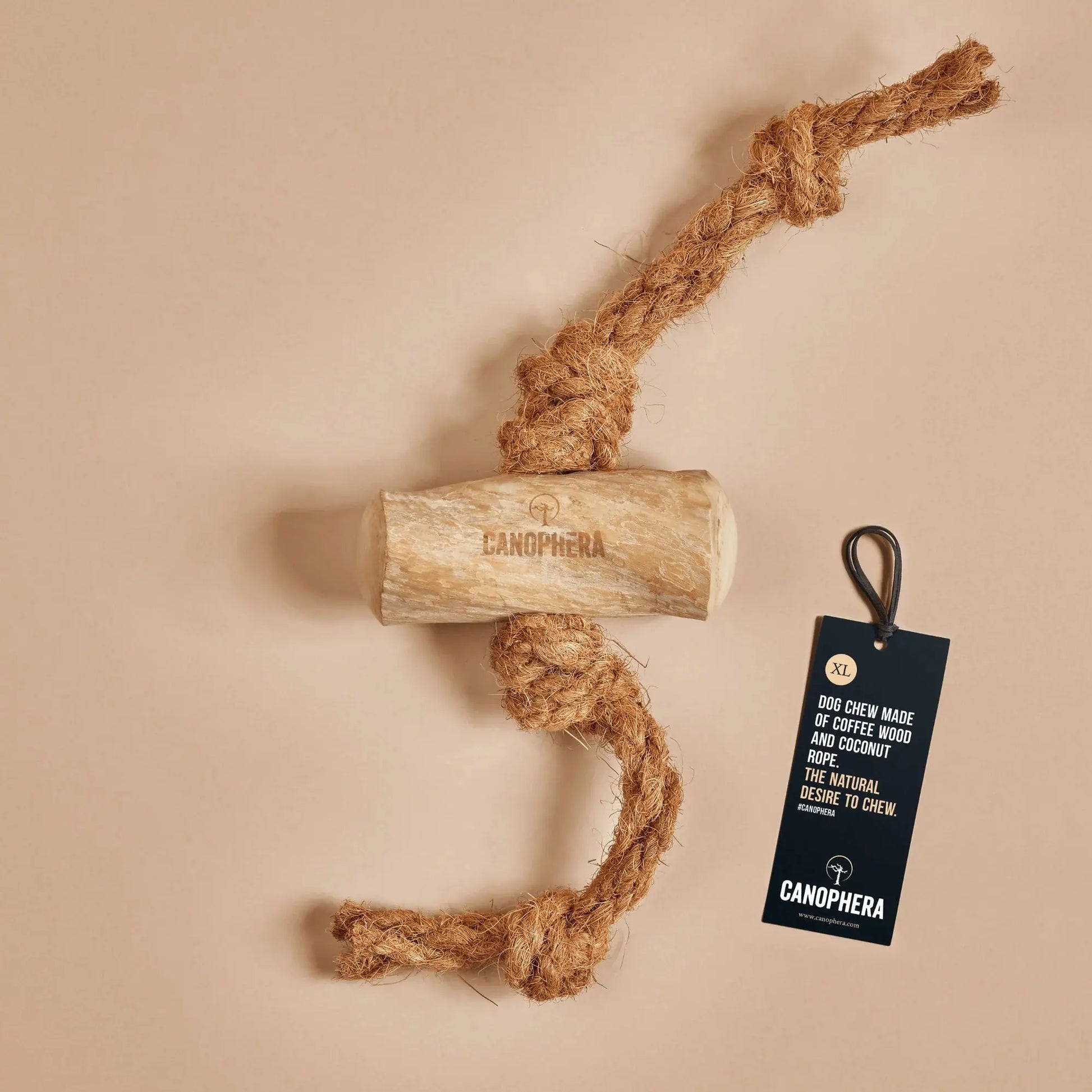 Canophera Coffee Wood & Coconut Rope Dog Toy for All Breeds CANOPHERA