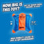 A 9.5 Chuckit!® Flying Squirrel Dog Toy in orange/blue from Chuckit!® is shown, ideal for medium breeds (20–60 lbs) and designed with high-visibility colors for easy spotting during play.