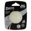 A packaged Chuckit!® Max Glow Ball Dog Toy, small size, for dogs. Made of durable white rubber that glows in the dark. The packaging has English and French text and is labeled for small dogs only. Brand: Chuckit!®.