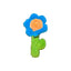 The Cycle Dog Duraplush Cat Toy, shaped like a flower with fuzzy blue petals, an orange center, and a green stem, is a premium catnip toy by Cycle Dog—perfect for playful cats and shown on a white background.