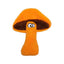 The Cycle Dog Duraplush Mushroom by Cycle Dog is an eco-friendly, plush orange mushroom dog toy with a brown underside and two large eyes, designed for durability and fun.