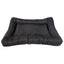 The Cycle Dog Waterproof Barrier Layout Dog Bed by Cycle Dog is a rectangular black washable bed with a cushioned raised edge and soft flat center, designed for comfort and lounging.