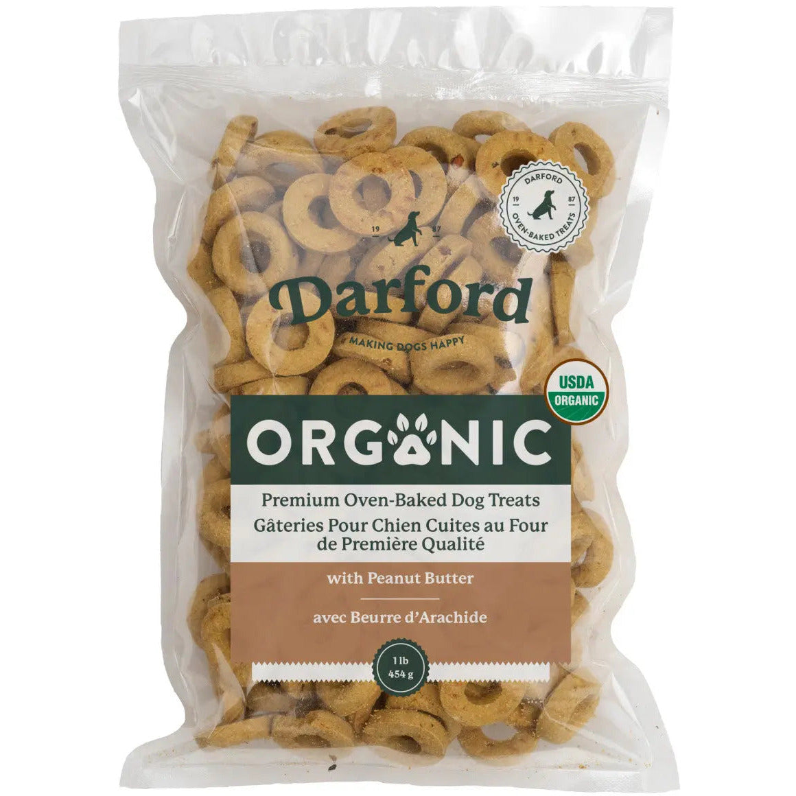 Darford Organic Peanut Butter Dog Treats PrePacked Bulk 6 / 1 lb Darford