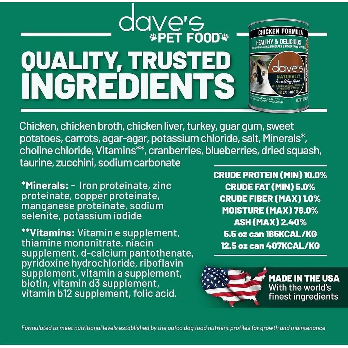 Dave's Pet Food Naturally Healthy Chicken Dinner Grain-Free Wet Cat Food 22oz/ 12ct Dave's Pet Food