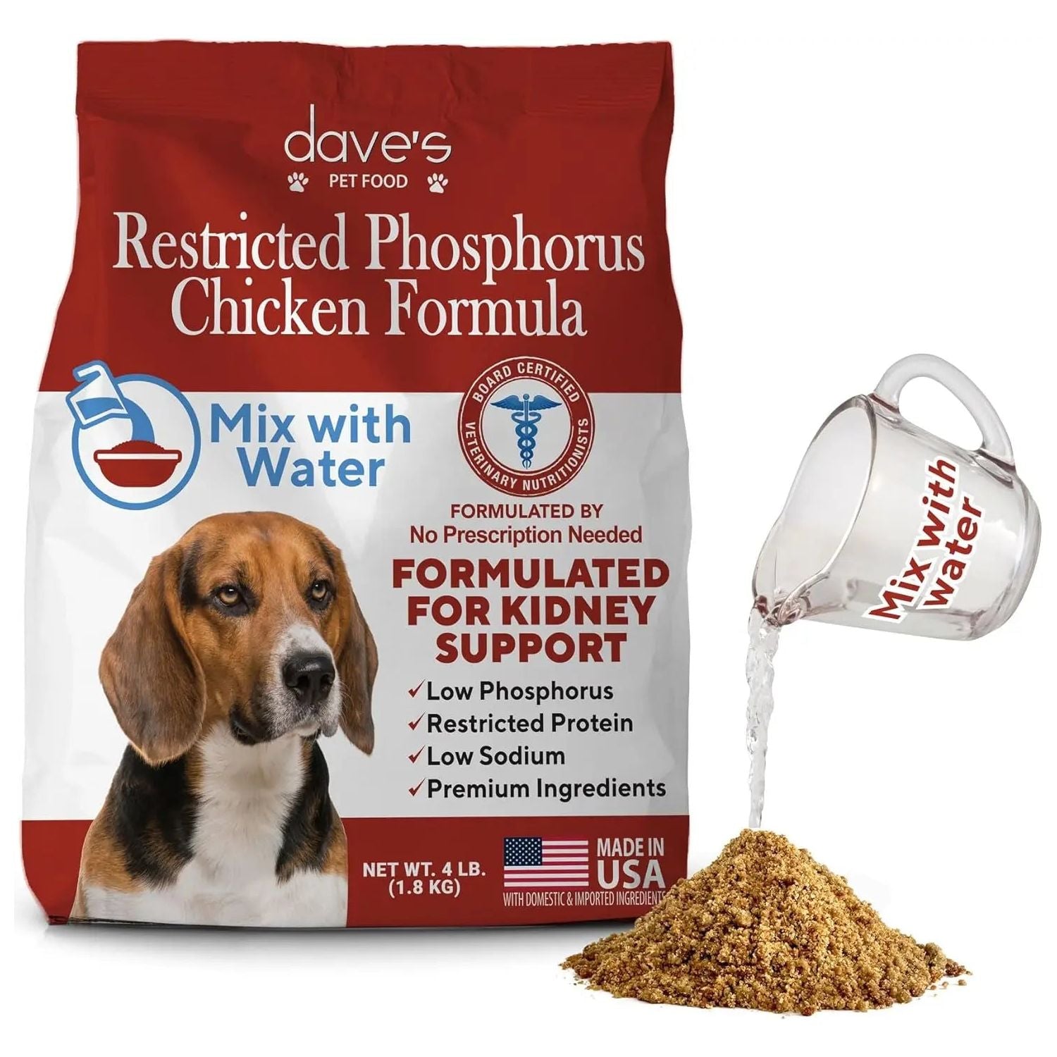 Dave's Pet Food Restricted Phosphorus Chicken Formula Kidney Support Dog Food 4LB Dave's Pet Food