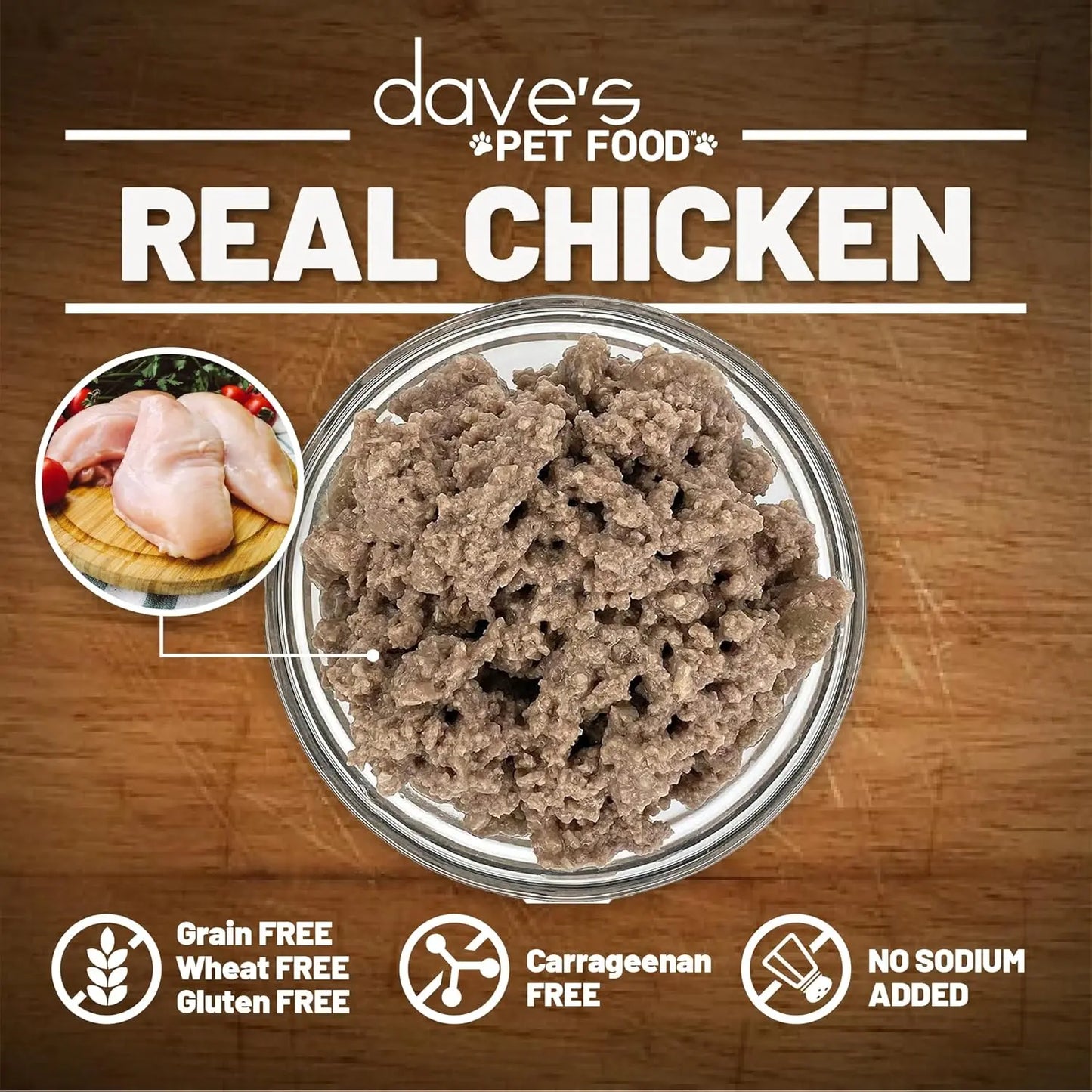 Dave's Pet Food Restricted Sodium Chicken Recipe Grain-Free Wet Dog Food 12ea/13 oz Dave's Pet Food