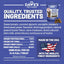 The label for Daves Pet Food Sensitive Stomach Sweet Potato & Pumpkin Grain-Free Soft & Chewy Dog Treats 5oz highlights quality ingredients, nutritional info, and that its made in the USA—ideal for dogs with sensitive stomachs.