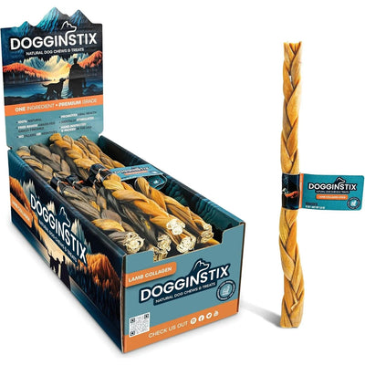 Dogginstix Braided Lamb Collagen Sticks Dog Chew Dogginstix