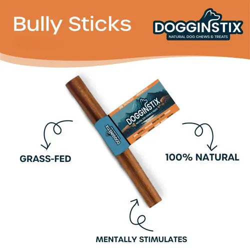 Dogginstix Grass-Fed Natural Bully Sticks Dog Treats Dogginstix