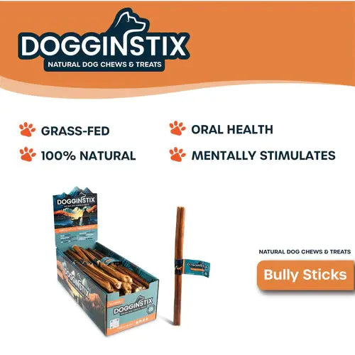 Dogginstix Grass-Fed Natural Bully Sticks Dog Treats Dogginstix