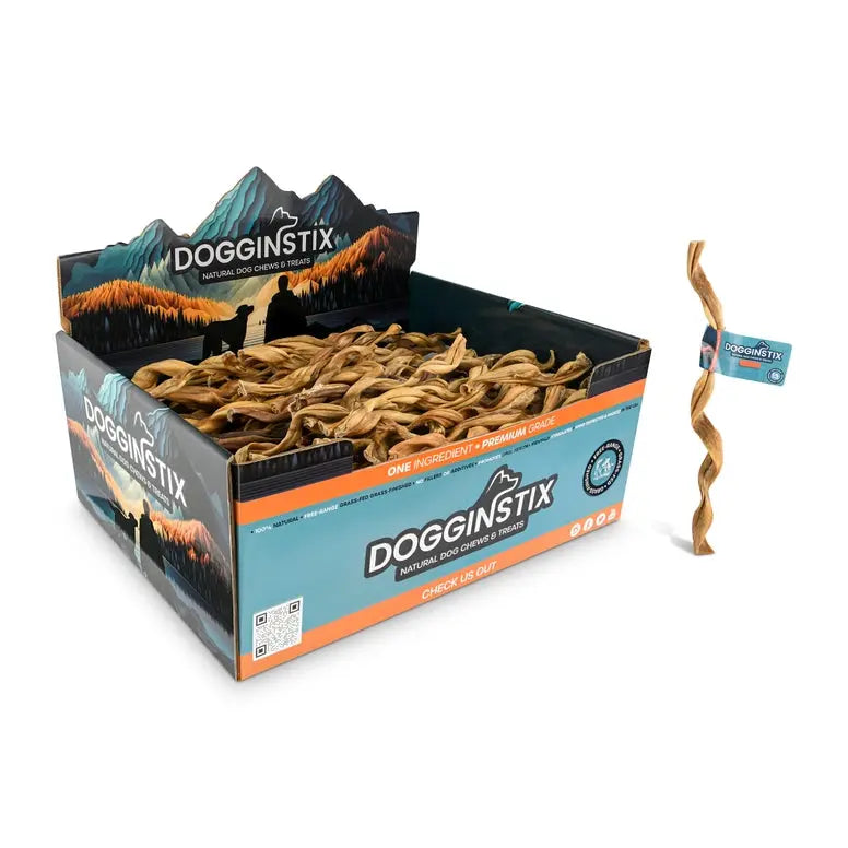 Dogginstix Lamb Collagen Twist Chews for Dogs 12" Case of 25 Dogginstix