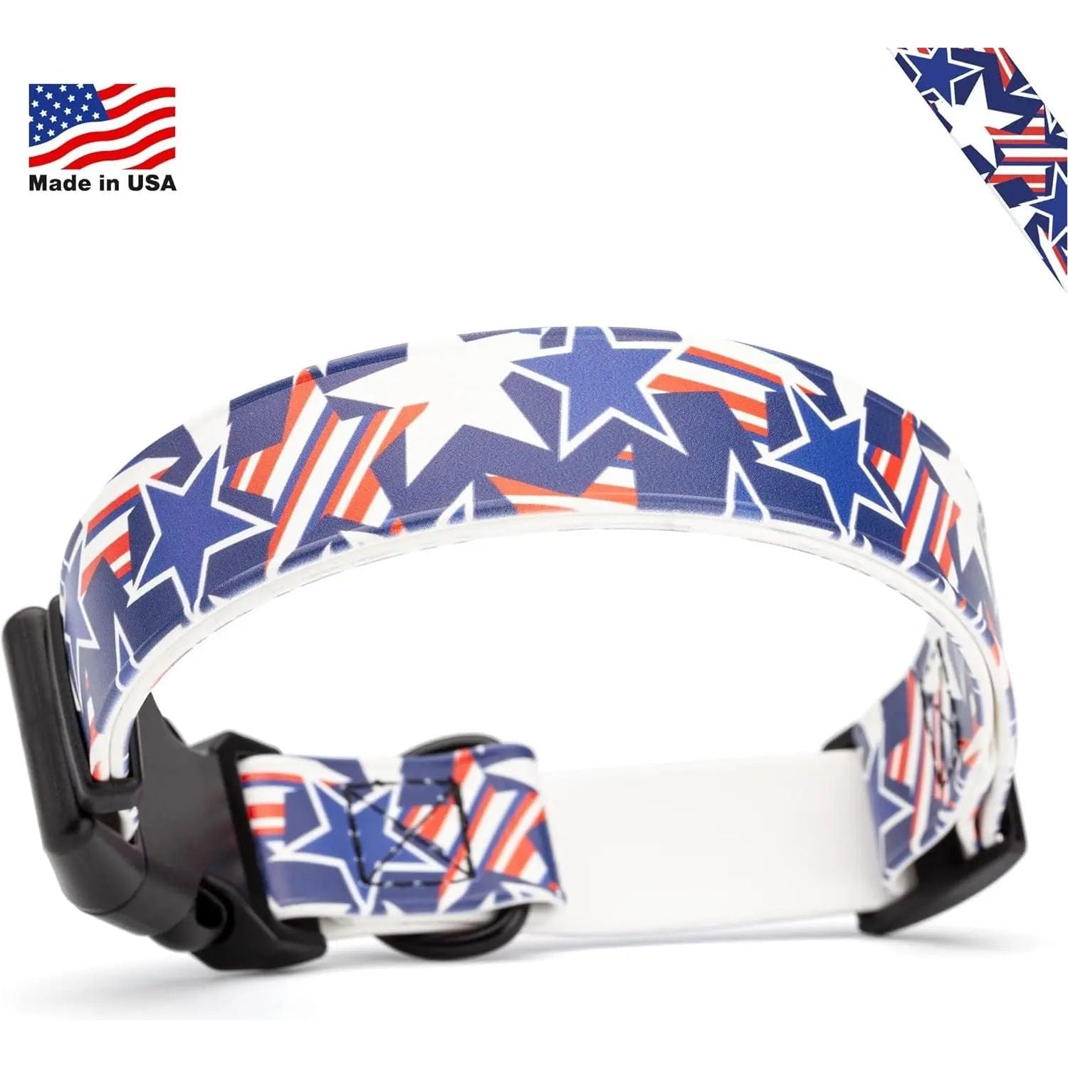 Dogline Biothane Printed Flag Dog Collar with Quick Release Buckle Dogline