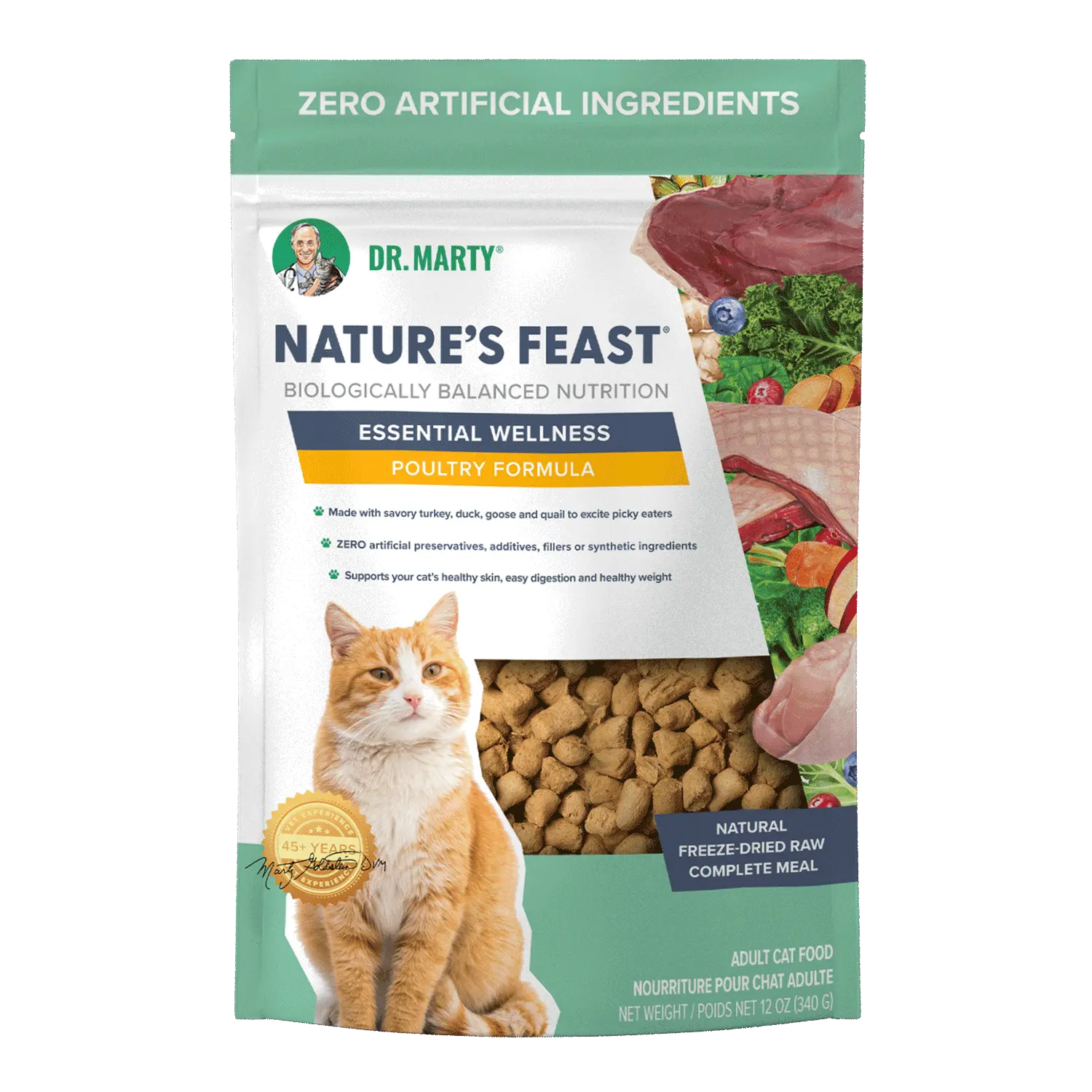 Dr. Marty Dr Marty Natures Feast Freeze Dried Poultry Cat Food Dr. Marty