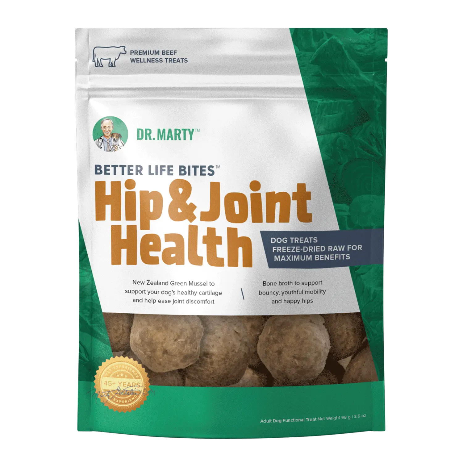 Dr. Marty Freeze Dried Raw Dog Treats Better Life Bites Hip and Joint Health 3.5oz Dr. Marty