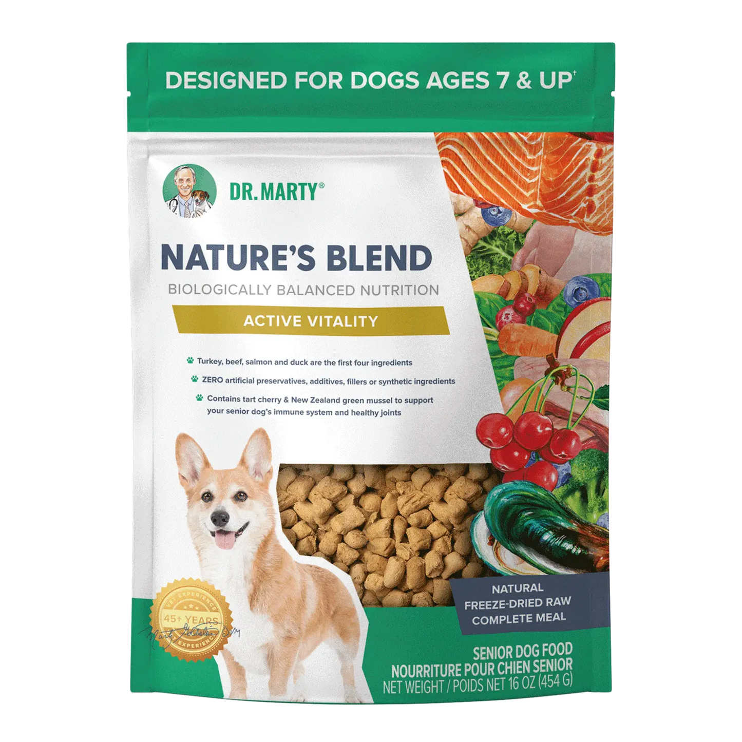 Dr. Marty Nature's Blend for Active Vitality Seniors Freeze Dried Raw Dog Food Dr. Marty