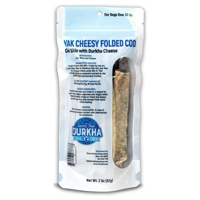 Durkha Cheesy Folded Cod Dog Treat 3oz Durkha