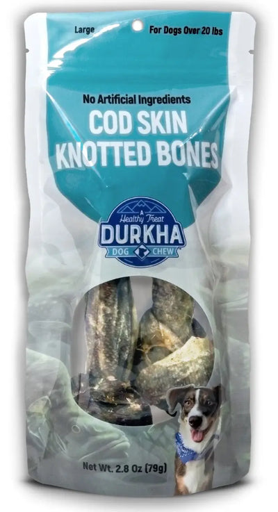 Durkha Cod Skin Knotted Bone Dog Treat Durkha