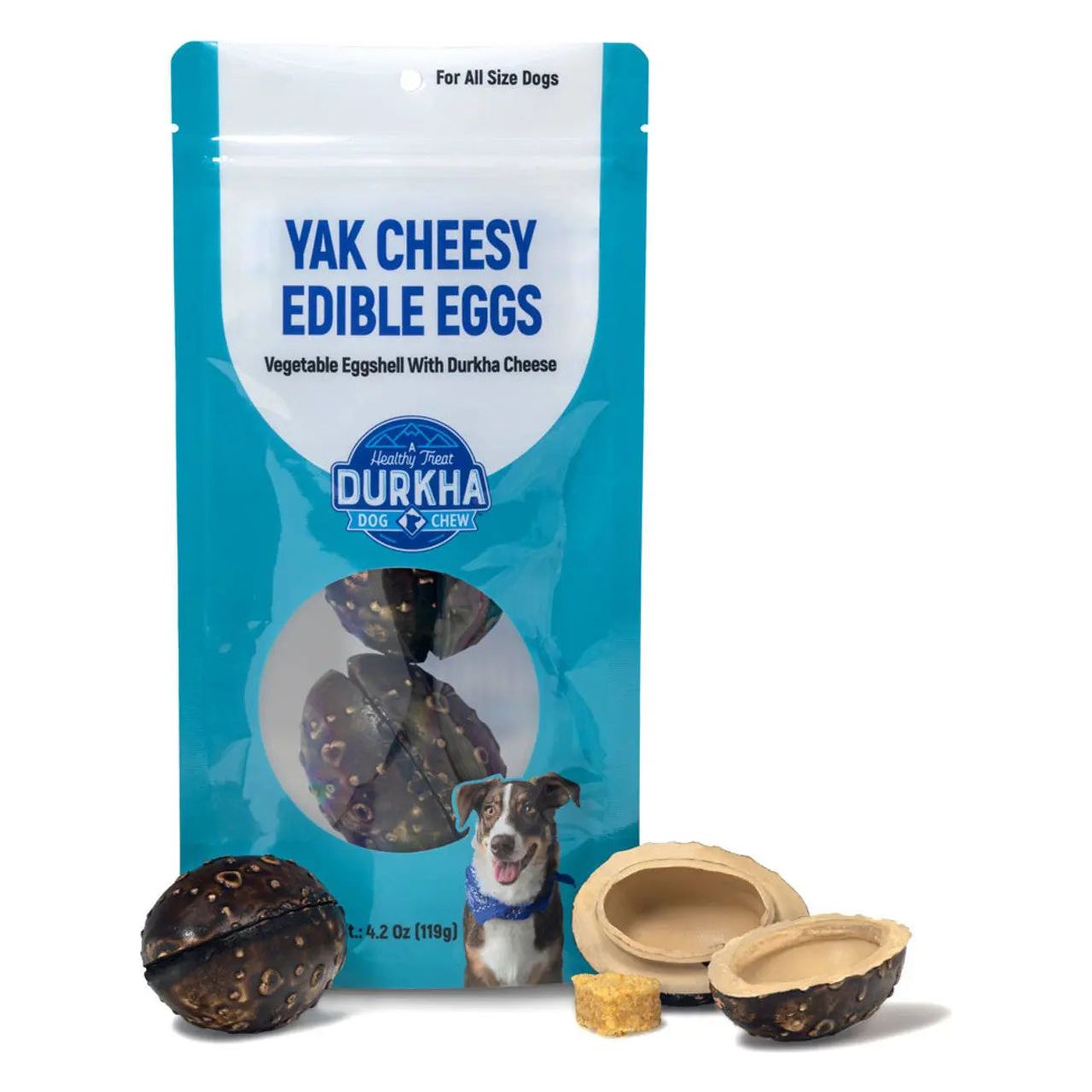 Durkha Himalayan Yak Cheesy Edible Eggs Dog Treat 4.2oz Durkha