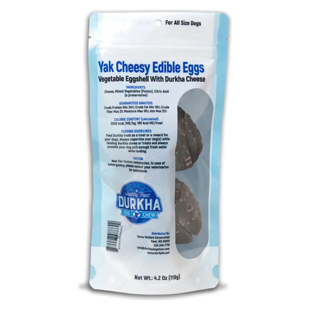 Durkha Himalayan Yak Cheesy Edible Eggs Dog Treat 4.2oz Durkha