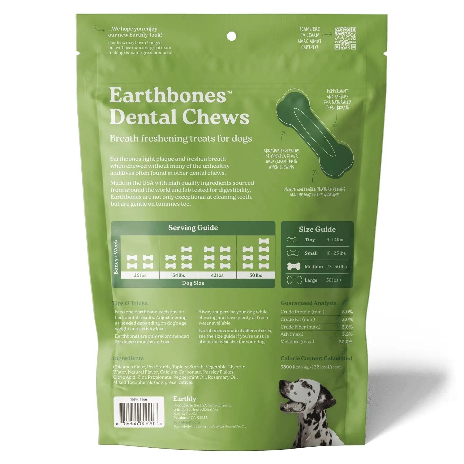 Earthbones Dental Chews For Dogs Presidio Natural