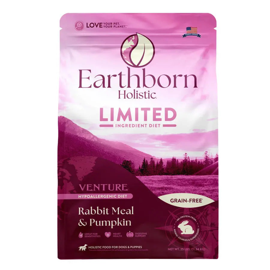 Earthborn Holistic Venture Limited Ingredient Grain-Free Rabbit Meal & Pumpkin Dry Dog Food Earthborn Holistic