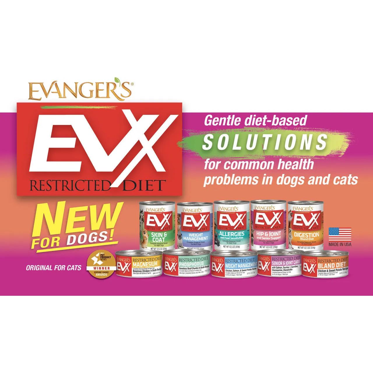 Evanger's EVX Restricted Diet Skin & Coat Wet Dog Food 12/12.5oz Evanger's