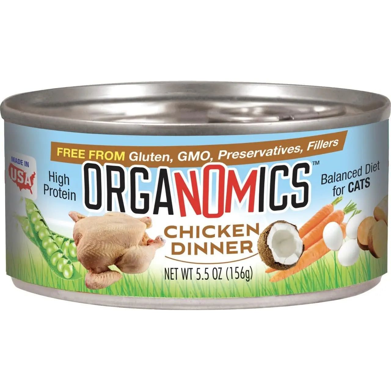 Evanger's OrgaNOMics Chicken Dinner Grain-Free Pate Wet Cat Food 24/5.5oz Evanger's