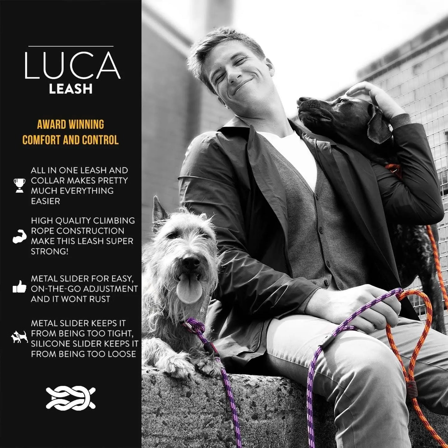 EzyDog Luca All-in-One Slip Collar Climbing Rope Dog Leash Combo EZY Dog
