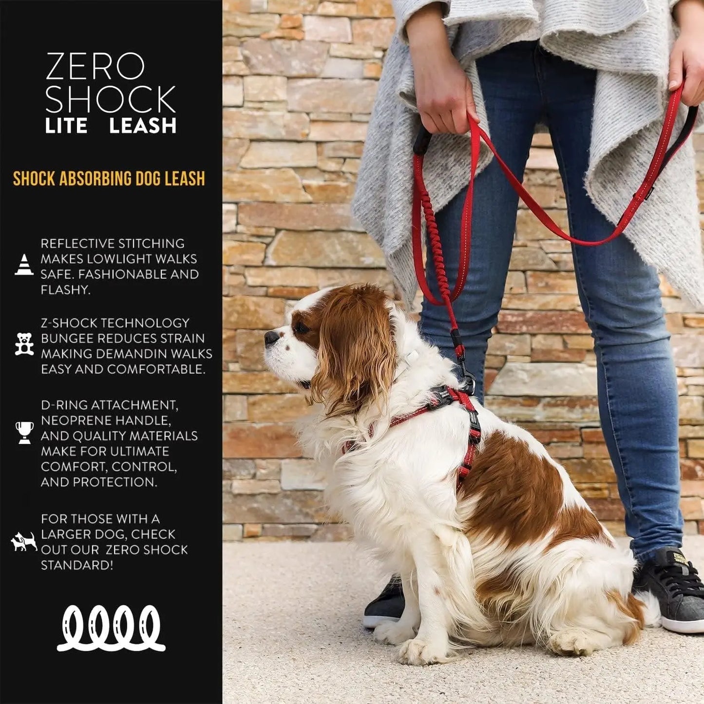 EzyDog Zero Shock Lite Bungee Dog Leash 72 in EZY Dog