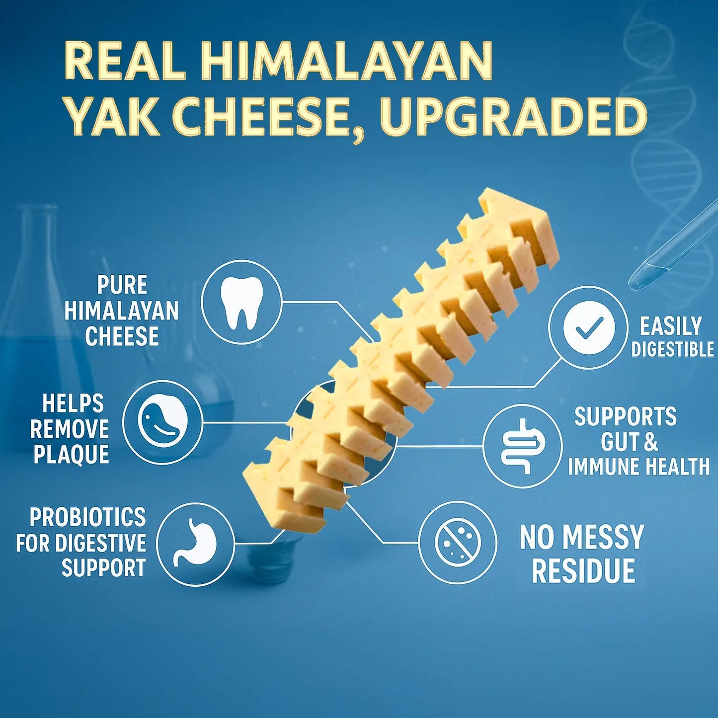 Fabrechew Himalayan Yak Cheese Chew Dental Treats for Dogs 10 Sticks Puppia