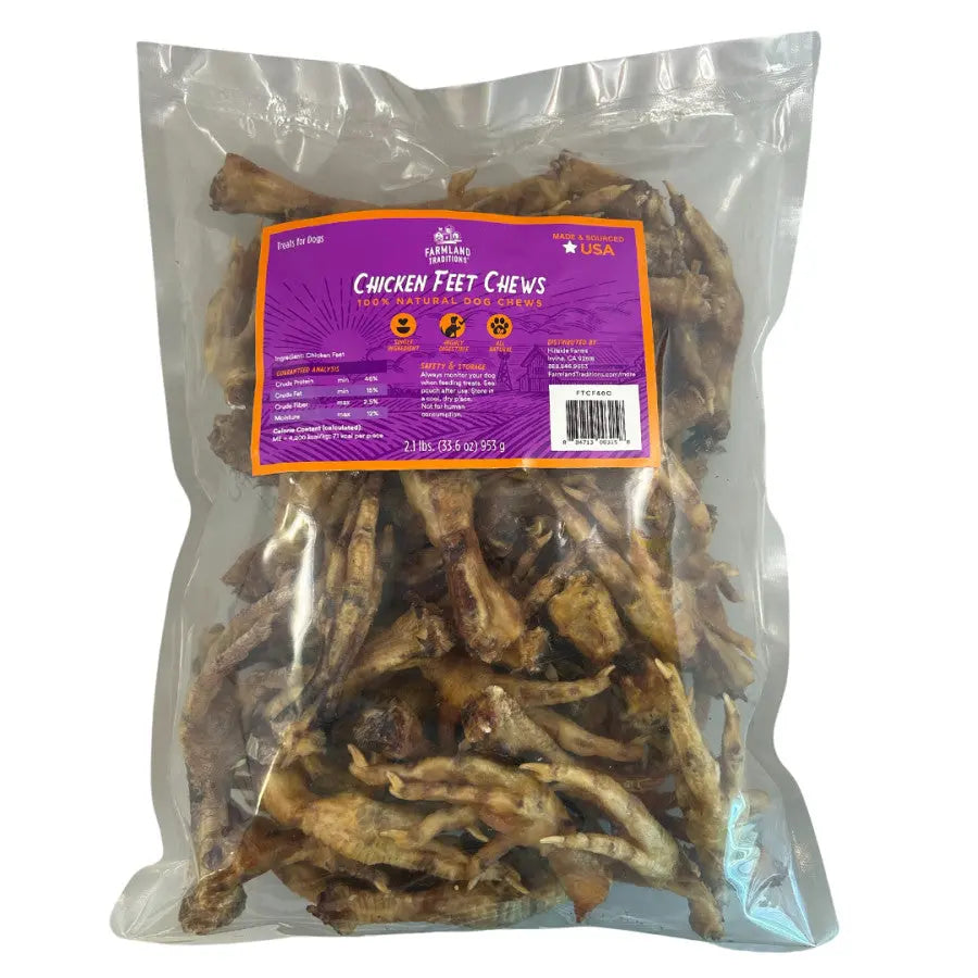 Farmland Traditions Chicken Feet Dog Treats 2.1 lb Farmland