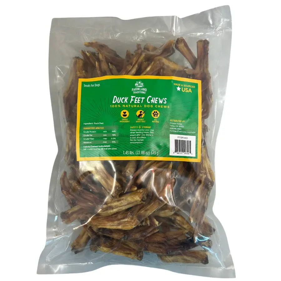 Farmland Traditions Duck Feet Dog Treats 1.43 lb Farmland