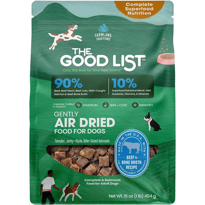 Farmland Traditions The Good List Gently Air Dried Beef & Bone Broth Dog Food Farmland