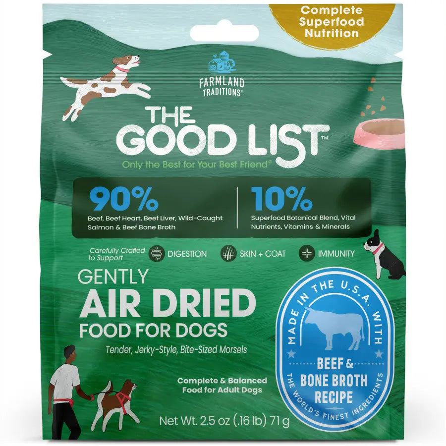 Farmland Traditions The Good List Gently Air Dried Beef & Bone Broth Dog Food Farmland