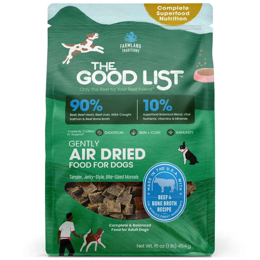 Farmland Traditions The Good List Gently Air Dried Beef & Bone Broth Dog Food Farmland