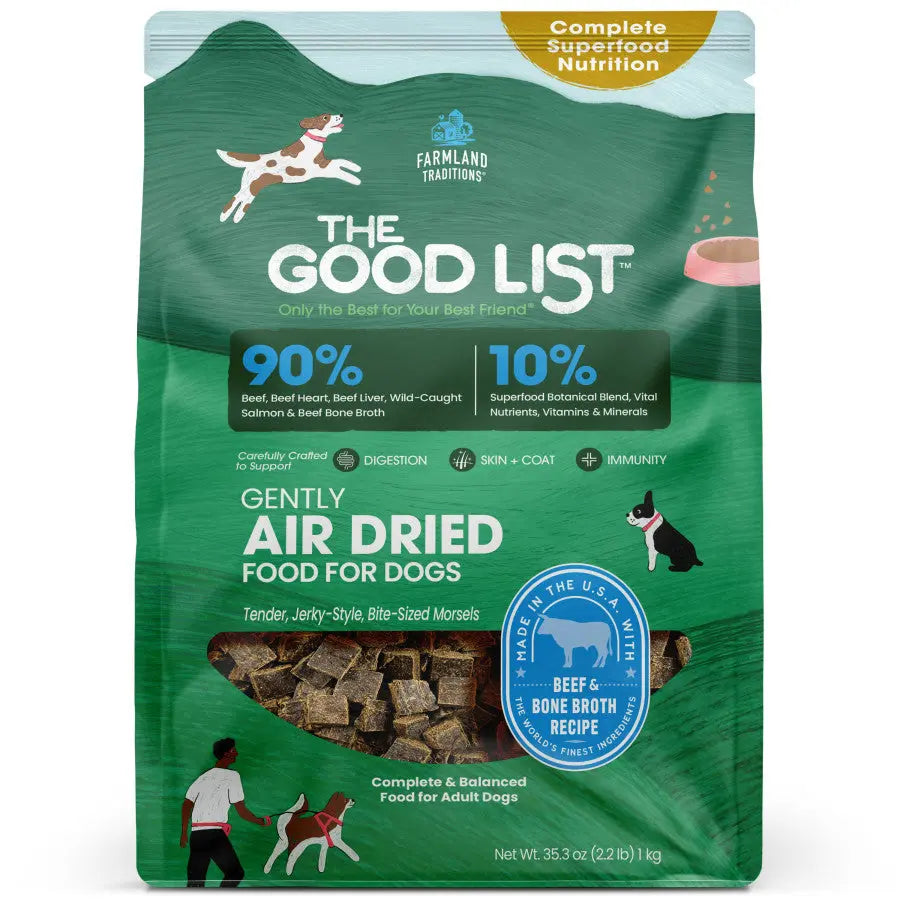 Farmland Traditions The Good List Gently Air Dried Beef & Bone Broth Dog Food Farmland