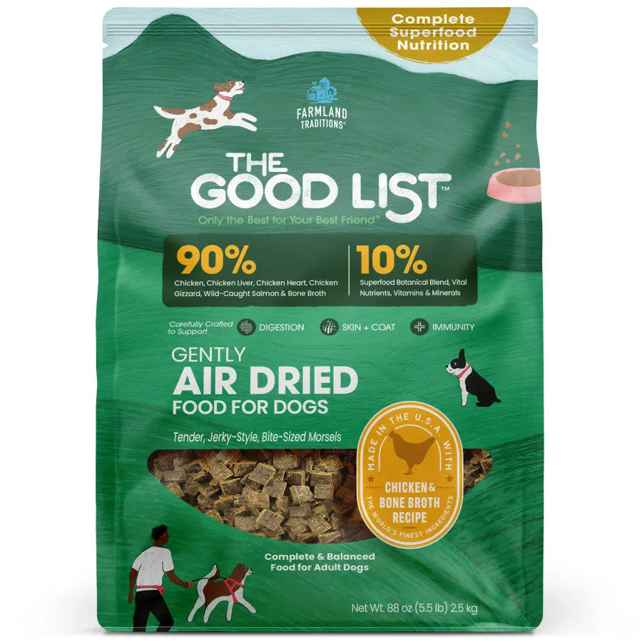 Farmland Traditions The Good List Gently Air Dried Chicken & Bone Broth Dog Food Farmland