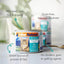 A can of Feline Natural Beef & Hoki Feast Grain-Free Canned Cat Food is shown, highlighting its 98% grass-fed beef, hoki fish & organs, protein-rich, low-carbohydrate formula, with no binders or gelling agents.