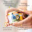A person holds a can of Feline Natural Chicken Feast Grain-Free Canned Cat Food. Surrounding text highlights: single source, limited ingredient cage-free chicken diet, wholesome nutrition, no binders or gums, low-carb, rich in protein & fats.