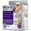 The Feliway Optimum Cat Enhanced Calming Pheromone Diffuser 30 Day Starter Kit 48 mL box features a calm gray and white cat and highlights enhanced calming, plus icons for scratching, stress relief, reactions to changes, and tension & conflicts.