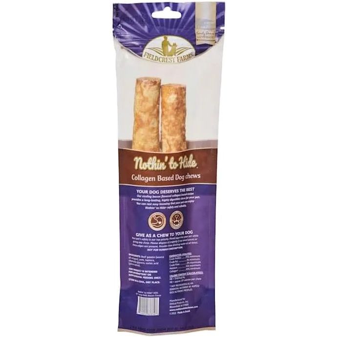 Fieldcrest Farms Nothin To Hide Roll Bacon Dog Treats 10" 2pk Fieldcrest Farms