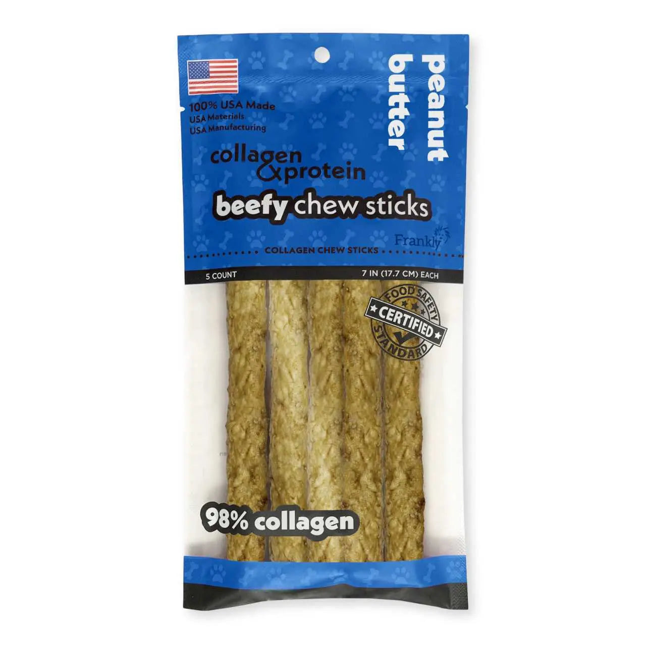 Frankly Pet Beef Sticks Peanut Butter Dog Chew Frankly Pet